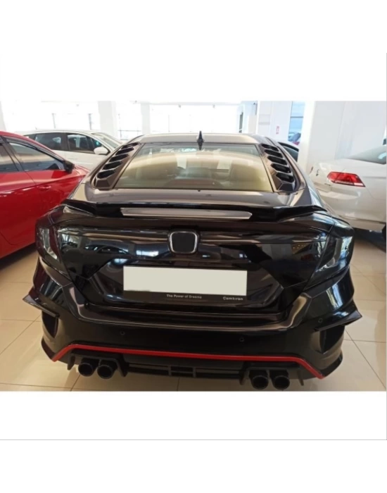 Honda Civic Fc5 2016-2020 Uyumlu Arka Cam Kaplama Seti - Piano Black