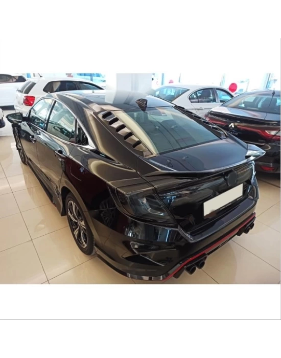 Honda Civic Fc5 2016-2020 Uyumlu Arka Cam Kaplama Seti - Piano Black