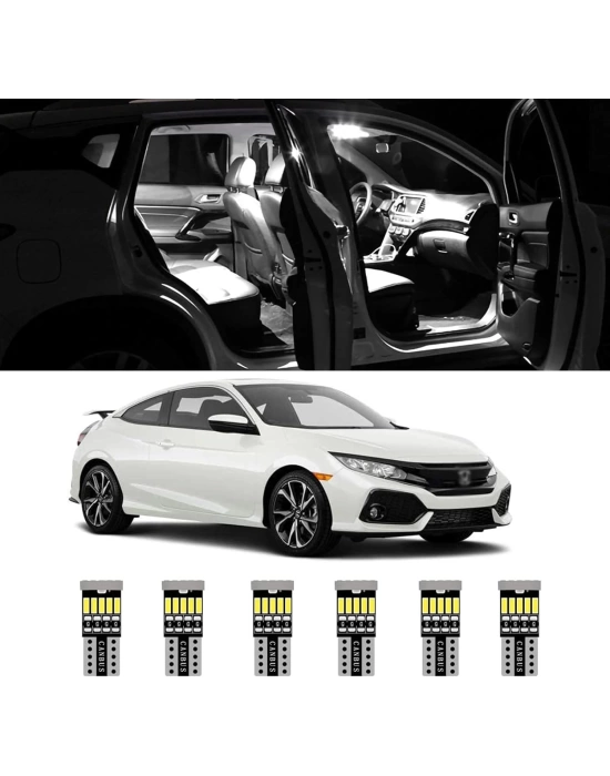 Honda Civic Fc5 2016-2020 Uyumlu İç Aydınlatma LED Dönüşüm - 6 Adet (%300 Daha Parlak)