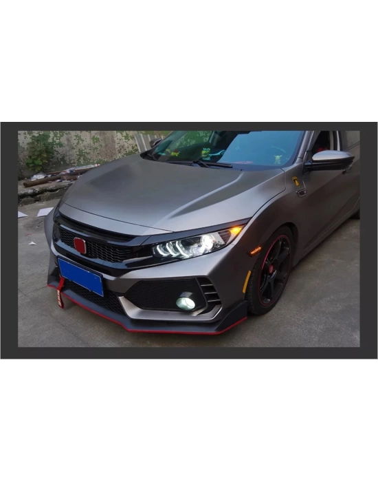 Honda Civic Fc5 2016-2021 Için Uyumlu Animasyonlu Mustang Dizayn Led Far Takimi (Tuning)