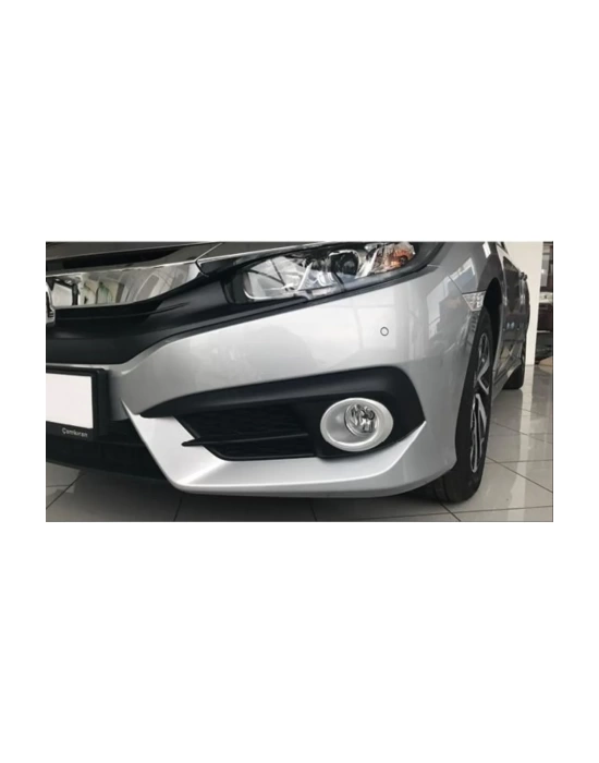 Honda Civic Fc5 2016-2021 Uyumlu Oval Sis Kaplaması - Silver (2 Adet)