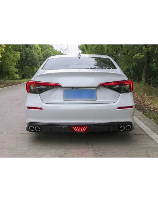 Honda Civic Fe1 2022+ Uyumlu 4 Egzoz Difüzör LEDli