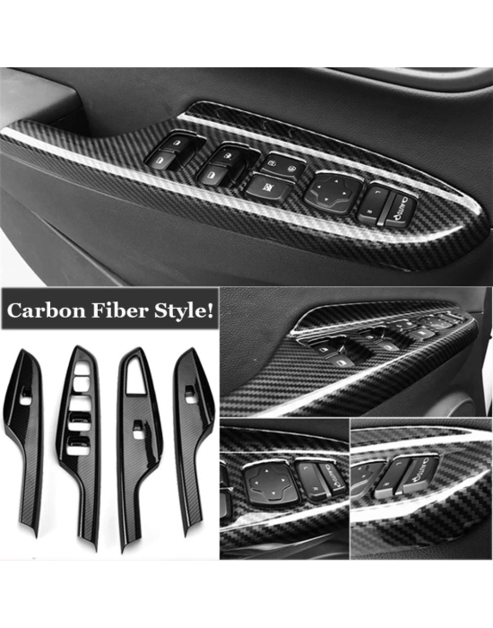 Hyundai Kona Uyumlu Kapı Kolçak Kaplama - Karbon