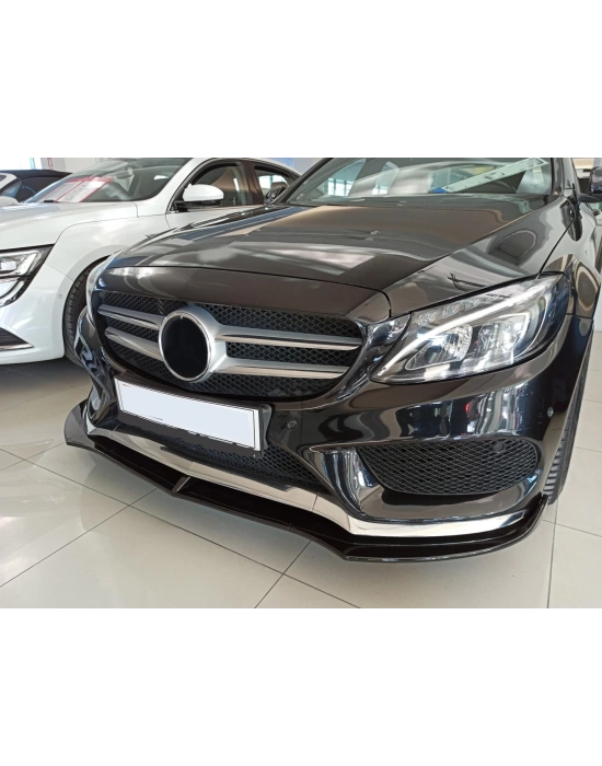 Mercedes C Serisi W205 2015-2018 Uyumlu Brabus Ön Lip - Piano Black