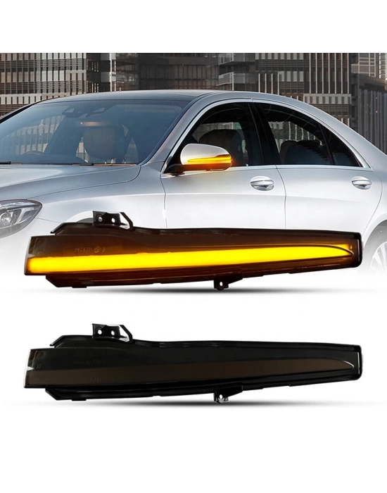 Mercedes W205, W213, W222, X253 ve W447 Uyumlu LED Ayna Sinyal Seti (Mavi Selamlama)