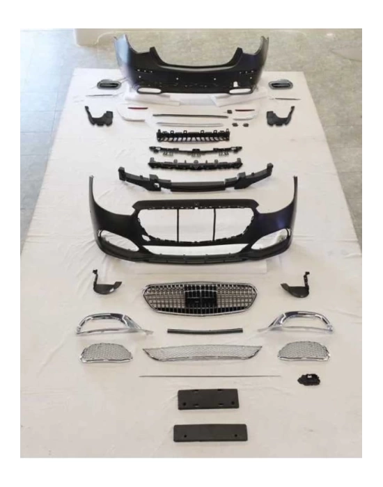 Mercedes W213 Yeni E Serisi Için Uyumlu 2020+ Maybach Görünüm Body Kit(Siyah Sis Kapak)