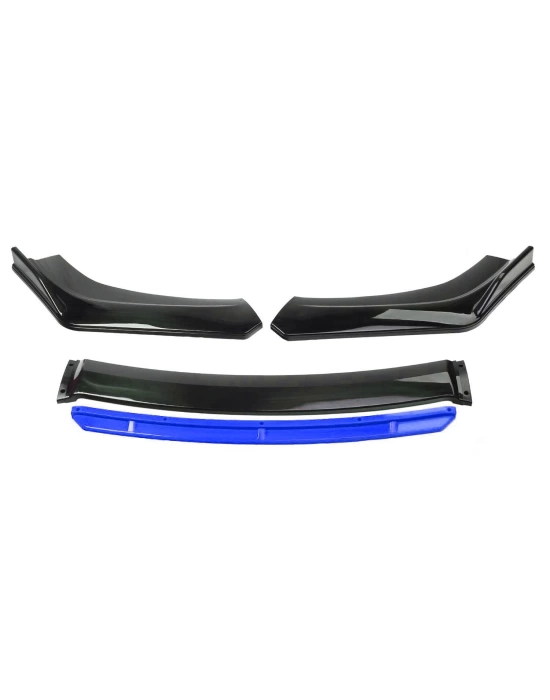 Universal 4 Parça Flaplı Model Ön Lip (Piano Black, Mavi)