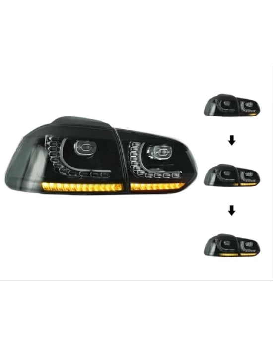 Volkswagen Golf 6 Uyumlu R20 LED Stop Set - Smoke