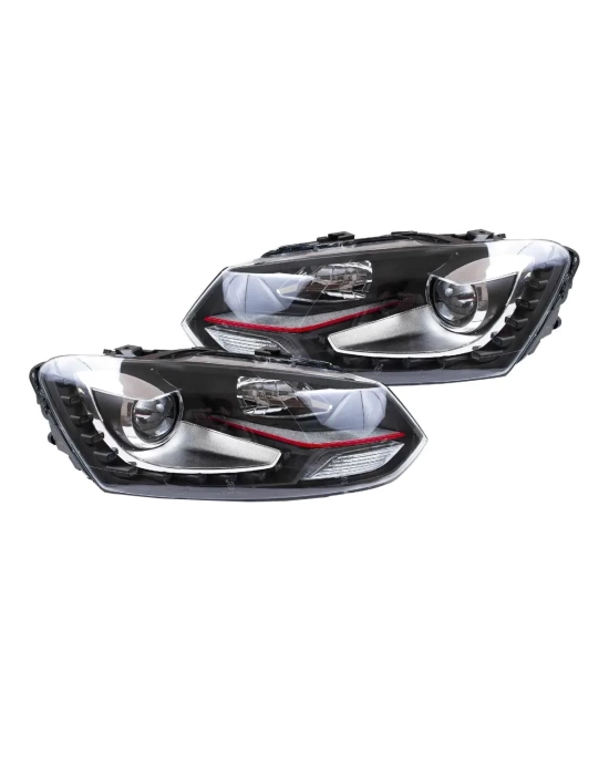 Volkswagen Polo 2010-2017 Uyumlu GTI LED Far Set- Silver