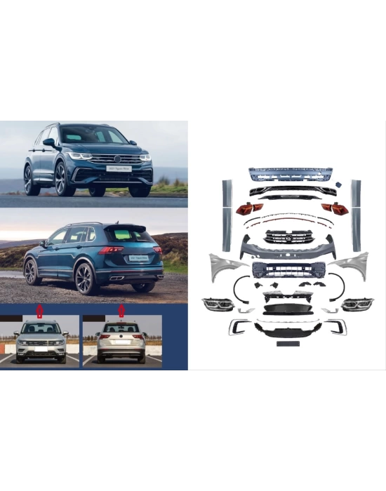 Volkswagen Tiguan 2016+ Uyumlu 2020+ Görünüm Facelift Full Body Kit