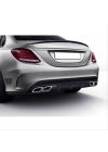 Mercedes C Serisi W205 Uyumlu Silver Difüzör ve Egzoz Seti (AMG Sedan ) - Krom Trim