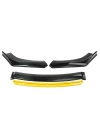 Universal 4 Parça Flaplı Model Ön Lip (Piano Black, Sarı)