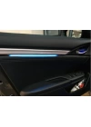 Honda Civic Fc5-Fk7 2016-2020 Için Uyumlu Isikli Ic Kapi Citasi 4 Parca Mavi