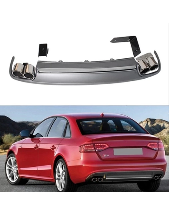 Audi A4 2008-2012 Için Uyumlu S4 Difüzör Ve Egzoz Seti