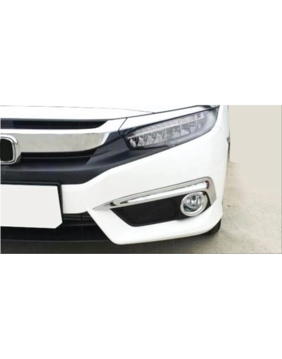 Honda Civic Fc5 2016-2019 Için Uyumlu Ön Sis Kasi Ve Halka Kaplamasi Nikelaj