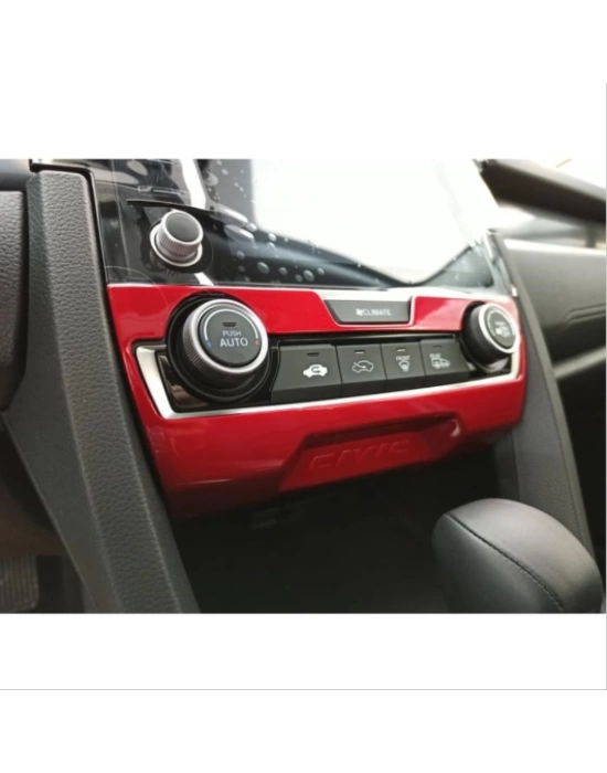 Honda Civic Fc5 2016-2020 Için Uyumlu Klima Panel Kaplama- Kirmizi