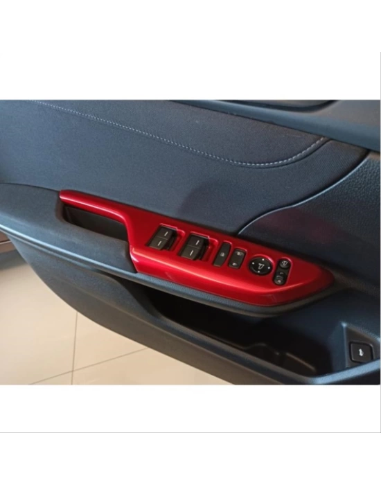 Honda Civic Fc5 2016-2020 Için Uyumlu Kapi Kolçak Kaplama- Kirmizi