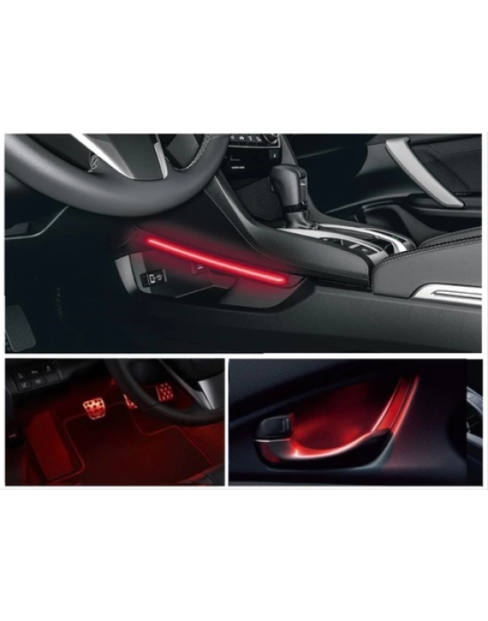 Honda Civic Fc5 2016-2020 Için Ambians Paket (Ayak-Kolçak-Vi̇tes Konsol) Kirmizi