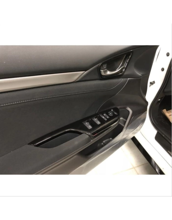 Honda Civic Fc5 2016-2020 Için Uyumlu Iç Kapi Kolu Çerçevesi Piano Black Ince