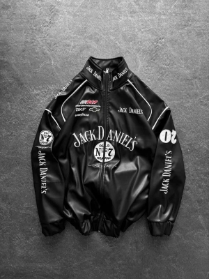 JACK DANİELS OVERSİZE DERİ CEKET -SİYAH