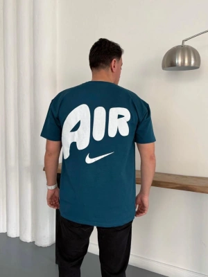 NKE AIR BASKI DETAY OVERSİZE TSHIRT -TURKUAZ