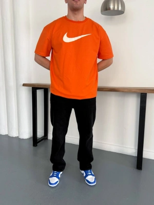 NKE AIR BASKI DETAY OVERSİZE TSHIRT -TURUNCU