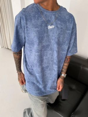 YIKAMALI SWD OVERSİZE TSHİRT -MAVİ