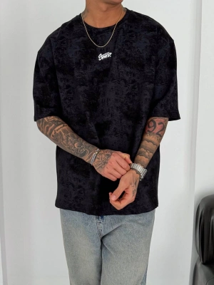 YIKAMALI SWD OVERSİZE TSHİRT -SİYAH