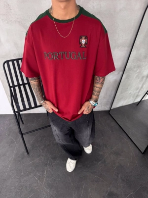 PORTUGAL NAKIŞ DETAY OVERSİZE TSHİRT