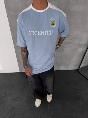 ARJANTİN NAKIŞ DETAY OVERSİZE TSHİRT