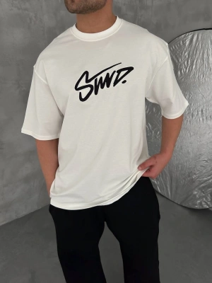 STWD OVERSİZE TSHİRT -BEYAZ
