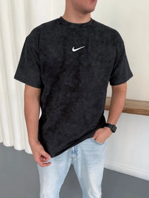 YIKAMALI NKE OVERSİZE TSHİRT -SİYAH