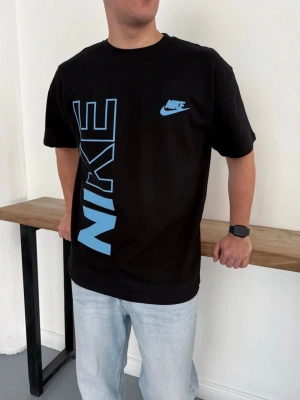 NKE BASKI DETAY OVERSİZE KALIP TSHİRT -SİYAH