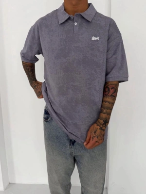 YIKAMALI SWD OVERSİZE POLO YAKA TSHİRT -GRİ