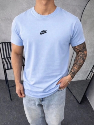 NKE KOLLAR DAR KESİM OVERSİZE TSHİRT -BEBE MAVİ