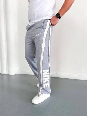 NKE 2 İPLİK ŞERİT DETAY BAGGY PAÇA LASTİKLİ EŞOFMAN - GRİ