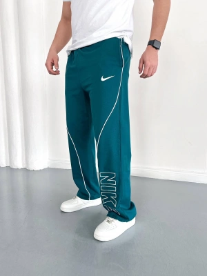 NKE 2 İPLİK ŞERİT DETAY BAGGY PAÇA LASTİKLİ EŞOFMAN - PETROL
