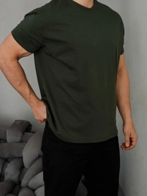 BASİC KOLLAR DAR KESİM TSHİRT - HAKİ