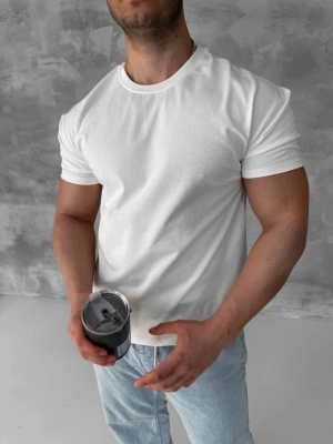 BASİC KOLLAR DAR KESİM TSHİRT - BEYAZ