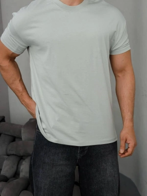 Basic Kollar Dar Kesim Tshirt - Gri