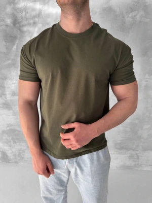 BASİC KOLLAR DAR KESİM TSHİRT - HAKİ