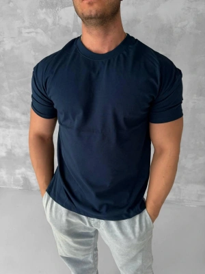 BASİC KOLLAR DAR KESİM TSHİRT - LACİVERT