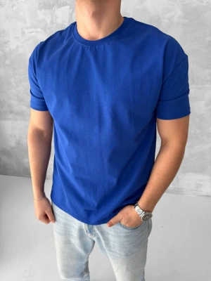 BASİC KOLLAR DAR KESİM TSHİRT - MAVİ