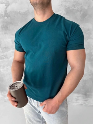 BASİC KOLLAR DAR KESİM TSHİRT - PETROL