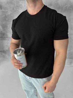 BASİC KOLLAR DAR KESİM TSHİRT - SİYAH