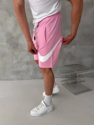 BASKI DETAY 2 İPLİK ŞORT - PEMBE