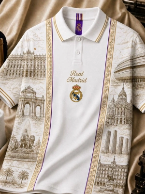 MADRİD DİJİTAL BASKI POLO YAKA OVERSİZE T-SHİRT