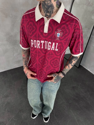 PORTUGAL POLO YAKA OVERSİZE T-SHİRT