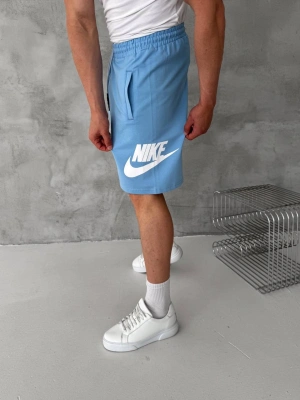 NKE BASKI DETAY 2 İPLİK ŞORT - BEBE MAVİ