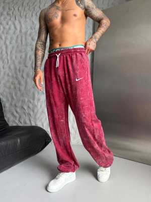 NKE YIKAMALI NAKIŞ 2 İPLİK BAGGY EŞOFMAN - BORDO